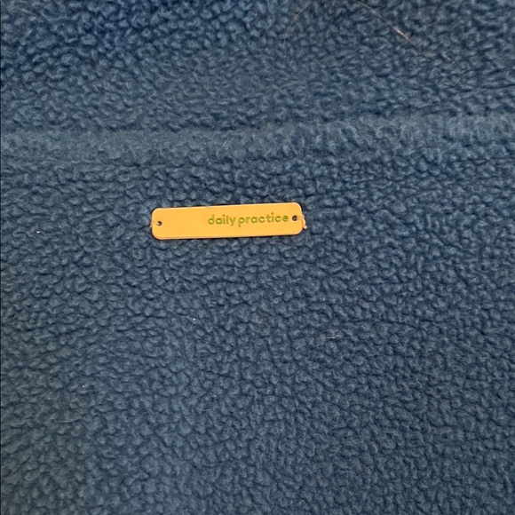 Anthropology /daily practice Blue and Gray Zip-Up Sweater with Pink Accents - Picture 6 of 10